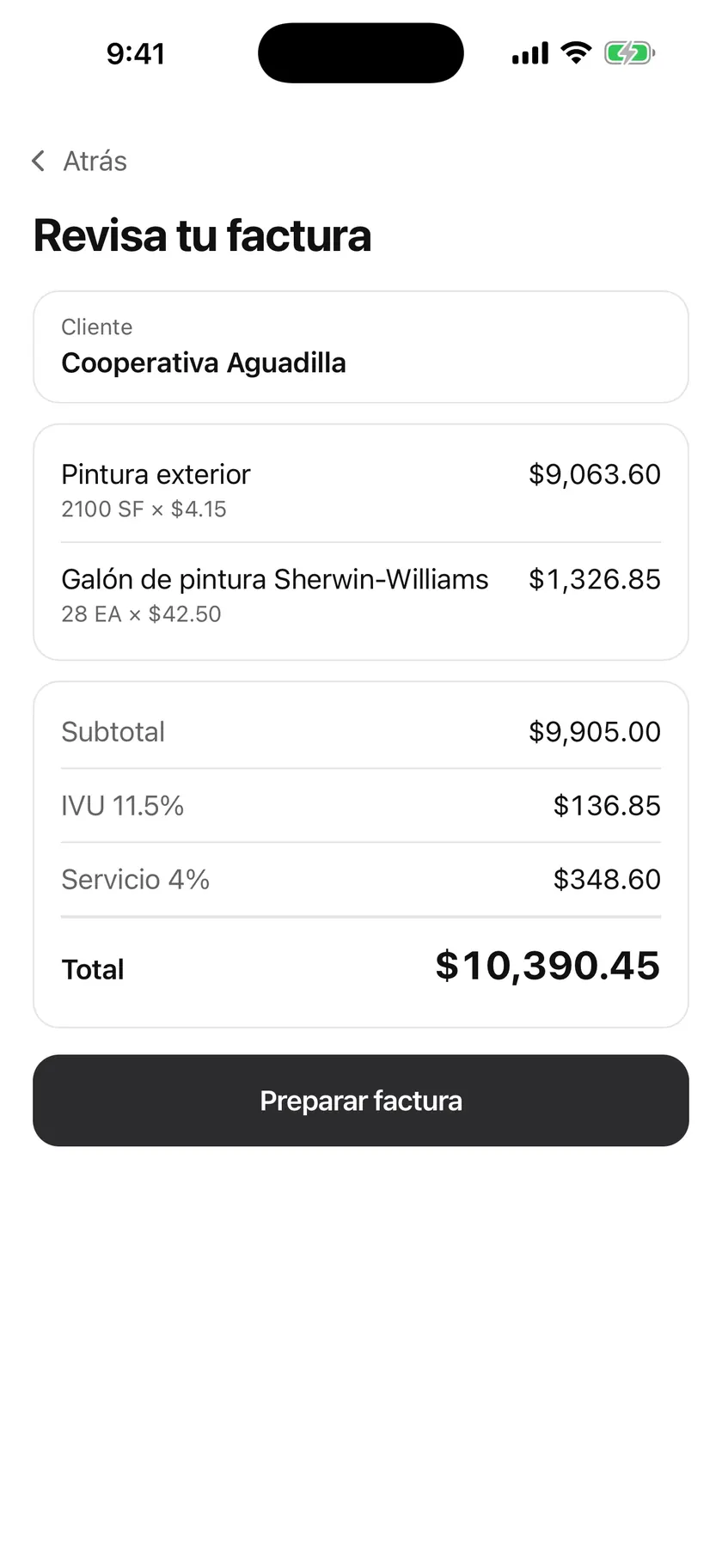 AE — Impuestos por línea