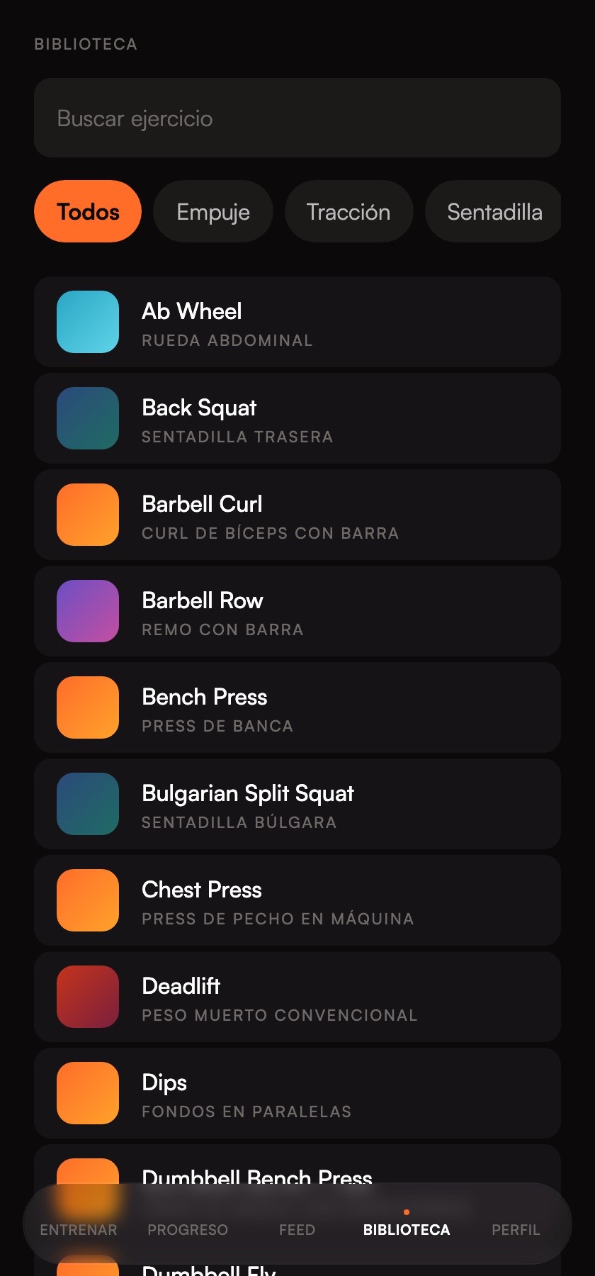 Aguanta — Exercise library