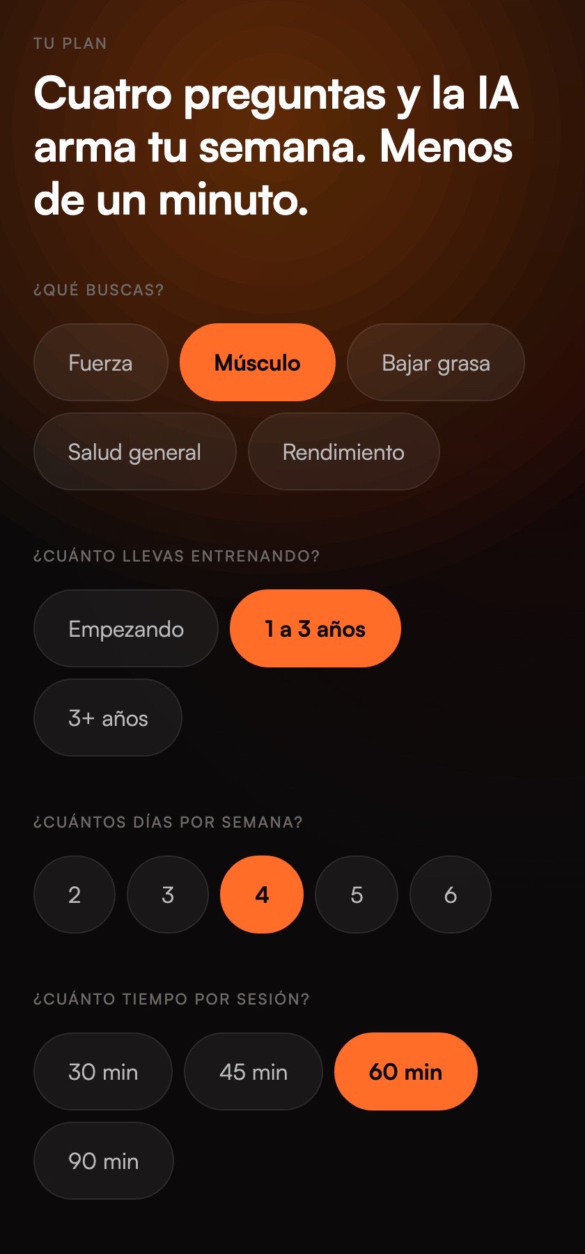 Aguanta — Plan setup