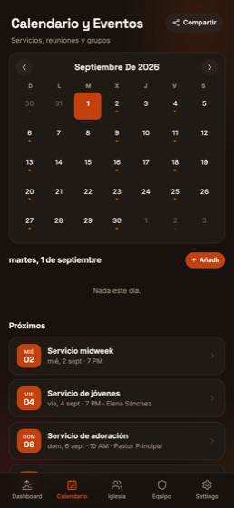 Pastoral Care — Calendar